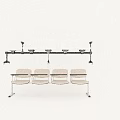 Public Chairs With Connected Design Metal Frame And Plastic Seats For Waiting Areas