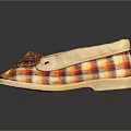 Plaid Slippers with Pom Pom Decoration Red Yellow White Light Sole for Comfortable Home Use