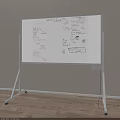Musical Instruments And Art Supplies Notes On Whiteboard With Stand Wooden Floor