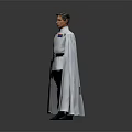 Game And Movie Character Wearing White Uniform With Cloak Chest Insignia Black Pants And Boots