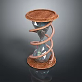 Elegant Hourglass With Wooden Spiral Frame And Transparent Crystal Body For Home Decor