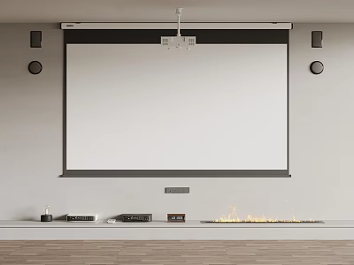 Modern Projection Cloth Projector Small Sound Fireplace 3d model