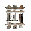 Modern Open Wardrobe with Hanging Clothes Shelves Baskets and Storage Boxes 3d model