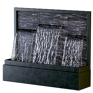 modern fountain water curtain wall 3d model