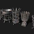 Ancient Bronze Vessels with Multiple Different Shapes and Standing Bases 3d model