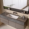 Modern Bathroom Cabinet Bathroom Counter Basin Bathroom Ornaments Mirror Cabinet Sink 3d model