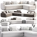 Modern Sectional Sofa Design With Neutral Tones Cushions And Modular Configurations 3d model