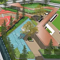 Residential Community Plan With Buildings Green Spaces And Public Areas