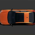 Orange Crossover SUV With Black Roof Modern Sleek Body And Alloy Wheels