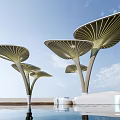 Modern landscape gallery park gallery landscape structure 3d model