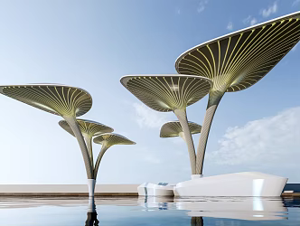 Modern landscape gallery park gallery landscape structure 3d model