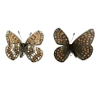 Flying Animals Two Colorful Butterflies With Patterned Wings On Gray Background 3d model