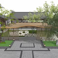 new chinese style gate 3d model