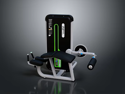 Modern Home Fitness Equipment With Black White Green Accents Adjustable Seat And Display Panel 3d model