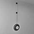 Modern Minimalist Circular Black Wall Lamp With Hanging Design And Simple Structure