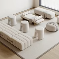Modern Stool Sofa Stool Fabric Stool Round Stool Bench 3d model