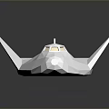 White Aerodynamic Spacecraft Model With Orange Flames And Reflective Gray Background
