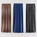 Three Colored Velvet Curtains in Brown Blue Gray for Home Interior Design