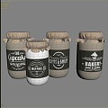 seasonings bottles containers bottles jars jars bottles sealed containers 3d model