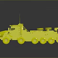 Red White Green Military Tactical Truck With Antenna And Rear Green Equipment
