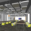 Modern Classroom Multimedia Classroom 3d model