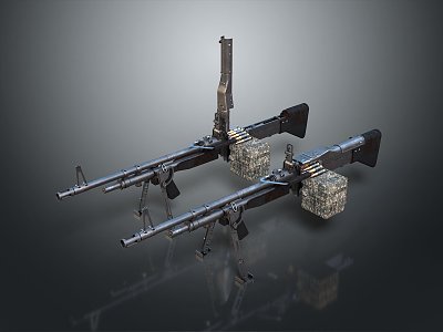 rifle semi-automatic rifle combat rifle battle rifle carbine war rifle attack rifle 3d model