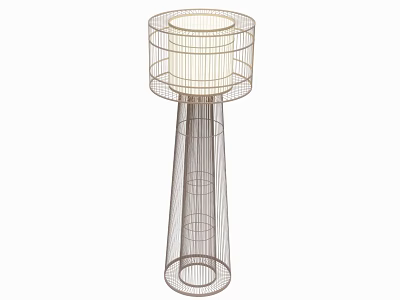 Modern Minimalist Floor Lamp Design With Circular Lampshade And Sleek Metal Stand 3d model