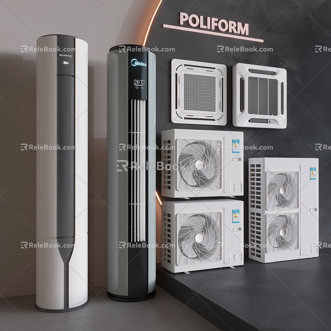 Vertical Cylindrical Intelligent Air Conditioning Central Air Conditioning Air Conditioning External Unit 3d model