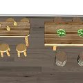 Modern Children's Table and Chair Children's Table and Chair Combination 3d model