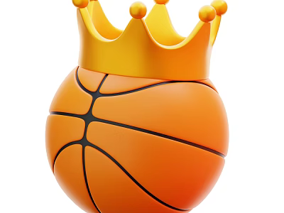 Premium Basketball Sports Equipment With Golden Crown Decor And Classic Design Features 3d model