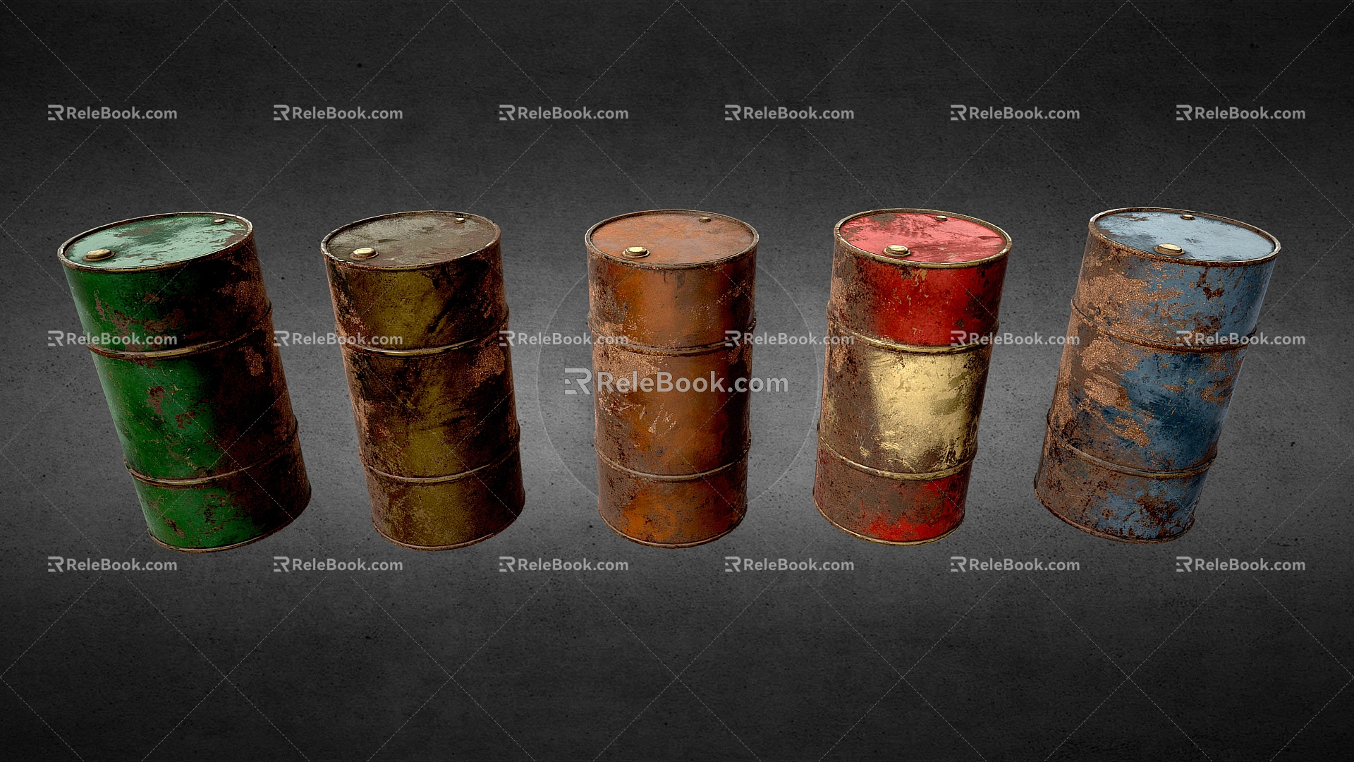 Rusty clay bucket iron bucket 3d model