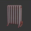 Silver Metal Radiator With Classic Fin Design And Stable Stands For Home Use