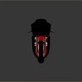 Black Futuristic Motorcycle With Sleek Body Modern Design Gold Accents And Red Details