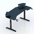 Modern Adjustable Height Functional Desk With Side Holders And Stable Base 3d model