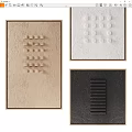 Modern Abstract Decorative Wall Art With Geometric Patterns And Textured Surfaces 3d model