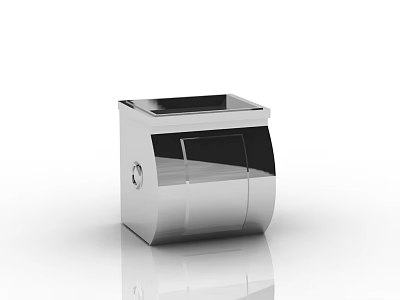 Modern Stainless Steel Bathroom Accessories Square Tissue Box Holder Silver Design 3d model
