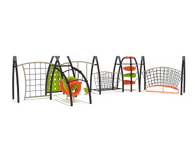 Multi Functional Outdoor Playground Equipment With Climbing Frame Swing And Slide For Kids 3d model
