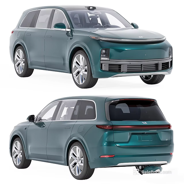 Modern Teal SUV Exterior Design With Front Rear View Sleek Lines And Alloy Wheels 3d model 