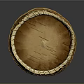 Handwoven Birch Bark Storage Basket With Natural Texture And Woven Edges