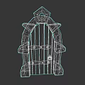 Medieval Wooden Door with Stone Frame and Metal Hinges Design