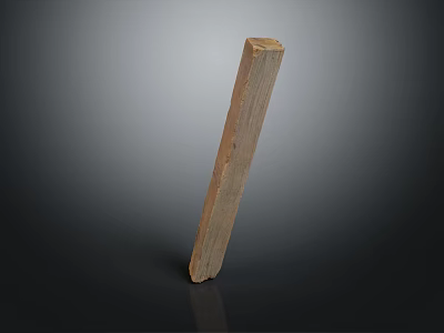 Natural Wooden Stone Slab With Long Shape And Natural Texture Against Dark Background 3d model