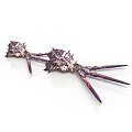 Two Intricate Spiked Fantasy Weapons With Purple Metal Texture And Sharp Blades