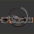 Futuristic Floating Motorcycle With Ring Structure Metallic Design And Orange Accents