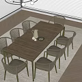 Dining table and chair combination 3d model