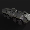 Green Wheeled Military Tank Featuring NB Marking And 889 Number Design