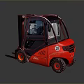 Linde Red Forklift Truck With Cab Number 20 And Industrial Design