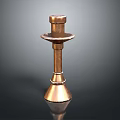 Vintage Copper Candlestick Holder With Decorative Base And Reflective Surface 3d model