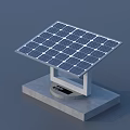 Solar Panel System With Concrete Base And Stand Structure For Renewable Energy 3d model