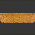 Vintage Yellow Rectangular Container With Worn Surface And Reflection On Black Surface