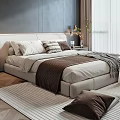 Modern Bedroom Interior Design With Dark Walls Light Bed Curtains And Area Rug